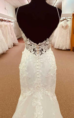 Straps Mermaid Tulle/lace Wedding Dress