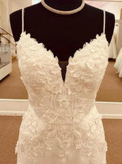 Straps Mermaid Tulle/lace Wedding Dress