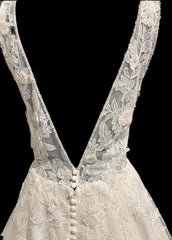Open Back V-neck A-line Wedding Dress
