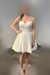 Strapless Wedding Receiption Dress Short Wedding Dress