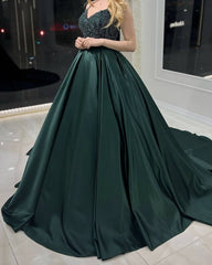 Spaghetti Straps Lace Appliques Sweetheart Satin Ball Gown