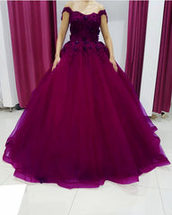 3D Flowers Quinceanera Dresses Tulle Off Shoulder