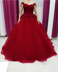 3D Flowers Quinceanera Dresses Tulle Off Shoulder