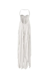 Elegant A Line Halter Long Chiffon Prom Dresses Evening Dress HZ1024