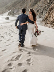 Spaghetti Straps Lace Wedding Dresses Mermaid Bridal Gowns Floor Length Charming