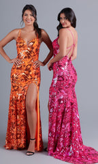 Long Bright Sequin Unique Prom Dress RX5024