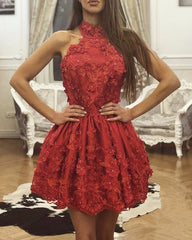 Elegant Lace Homecoming Dresses Halter Top