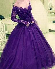 Red Long Sleeve Quinceanera Dresses Ball Gown Appliques