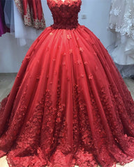 Red Sweetheart Ball Gown Dresses For Sweet 16