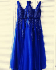 Tulle V Neck Bridesmaid Dresses Lace Appliques