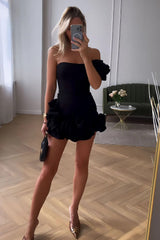 Ruffled Short Party Dress One Shoulder Green Homecoming Dress TN444