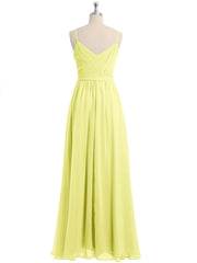 Spaghetti Strap Sweetheart Chiffon Dresses Daffodil Plus Size