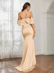 Sweetheart Neckline Satin Mermaid Prom Dress Champagne
