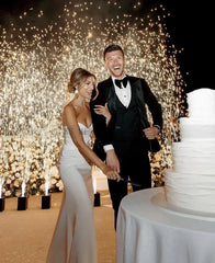 Sexy Mermaid Satin Wedding Dresses Split Pleated Customized Gowns