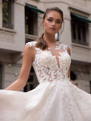 Vintage Wedding Dresses A-Line Graceful Gowns Lace Appliques