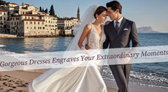 Elegant A-Line Wedding Dress Sexy V Neck Court Train Gown