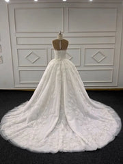 Eslieb Custom Made Wedding Dress Lace Beads Ball Gown