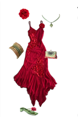 Cute High Low Spaghetti Straps Red Chiffon Layers Prom Dresses Evening Dress HZ1024