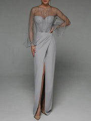 Sexy Wedding Dresses for Women Casual O-Neck Long Dress Elegant Evening Style