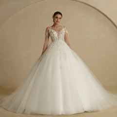 BEPEITHY Customized Luxury Strapless A Line Glitter Wedding Dresses