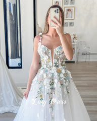 Lucy Customized Womens Dresses Gowns Wedding Dress Flower Decoration