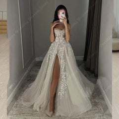 Vintage Tulle Wedding Dresses Elegant A-Line Gowns