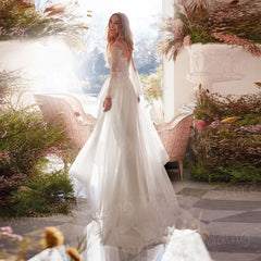Graceful Popular A Line Wedding Dresses with Classic Appliques