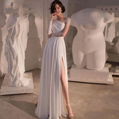 Simple Chiffon Wedding Dresses Vintage Strapless Gowns Elegant