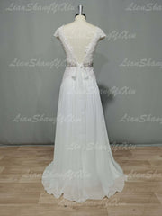 Boho V Neck Wedding Dresses Chiffon Bohemian Gowns Elegant A Line Customized