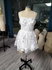 CLcaojun Lace Applique Short Wedding Dress A-line Mini Bridal