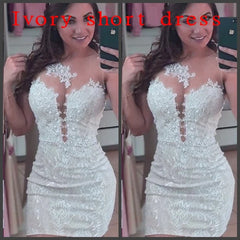 Short Sheath Lace 2 in 1 Wedding Dresses with Detachable Skirt Two Pieces Pearls Bridal Gowns