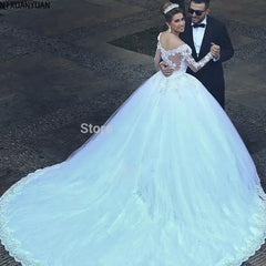 Formal Dresses Long Sleeve Wedding Dress Bride Gown Fairy