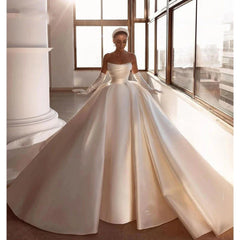 Gorgeous Women's Wedding Dresses Off Shoulder Princess Gowns