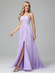Charming Sweep Train Criss-Cross Straps Sleeveless Prom Dresses