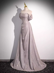 Pretty A line Square Neckline Sleeveless Long Evening Party Dress Pink Prom Dresses PD0055