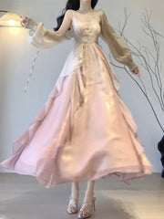 Sexy Mermaid Spaghetti Straps Ombre Pink Chiffon Dress Long Prom Dresses Birthday Outfits SD1173