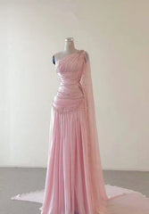 Vintage Glittering Beaded One-shoulder Prom Dress Evening Dress HZ1024