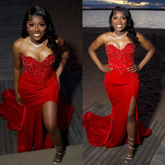 Best Mermaid Prom Dress with Slit Elegant Gowns Evening