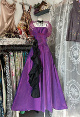 Vintage Fashion A line Spaghetti Straps Grape Floor Length Evening Dress Prom Dresses SD1897