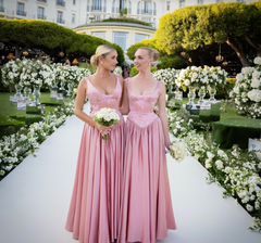 Elegant A Line V Neckline Floor-length Satin Long Pink Evening Dress Prom Dresses SD2031