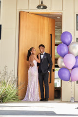 Classy Mermaid Sweetheart Lilac Sequin Slit Long Evening Dress Prom Dresses SD2076