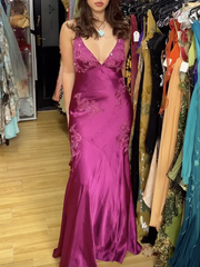 Beautiful A Line Spaghetti Straps Green Long Prom Dresses Backless Satin Evening Gowns P2314
