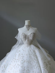 Timeless Ball Gown Sweetheart Neckline Sequin Long Sleeves Wedding Dress Bridal Dresses SD2488