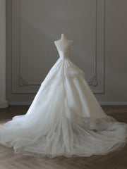 Timeless Ball Gown Sweetheart Sequin Ivory Long Wedding Dress Bridal Dresses SD2491