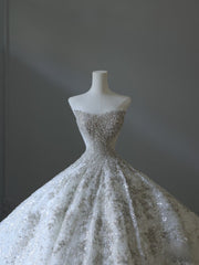 Timeless Ball Gown Sweetheart Sequin Ivory Long Wedding Dress Bridal Dresses SD2491