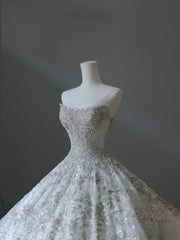 Timeless Ball Gown Sweetheart Sequin Ivory Long Wedding Dress Bridal Dresses SD2491