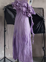 Chic A line Scoop Lilac Long Prom Dresses Birthday Dress With Ruffles SD257