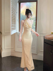 Pretty Mermaid Straps Long Evening Dress Prom Dresses SD2805