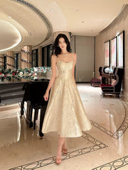 Sexy A Line Spaghetti Straps Neckline Satin Evening Dress Lace Prom Dresses SD2839