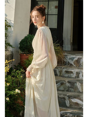 Modest A line Scoop Neckline Chiffon Ankle Length Evening Dress Prom Dresses SD2849